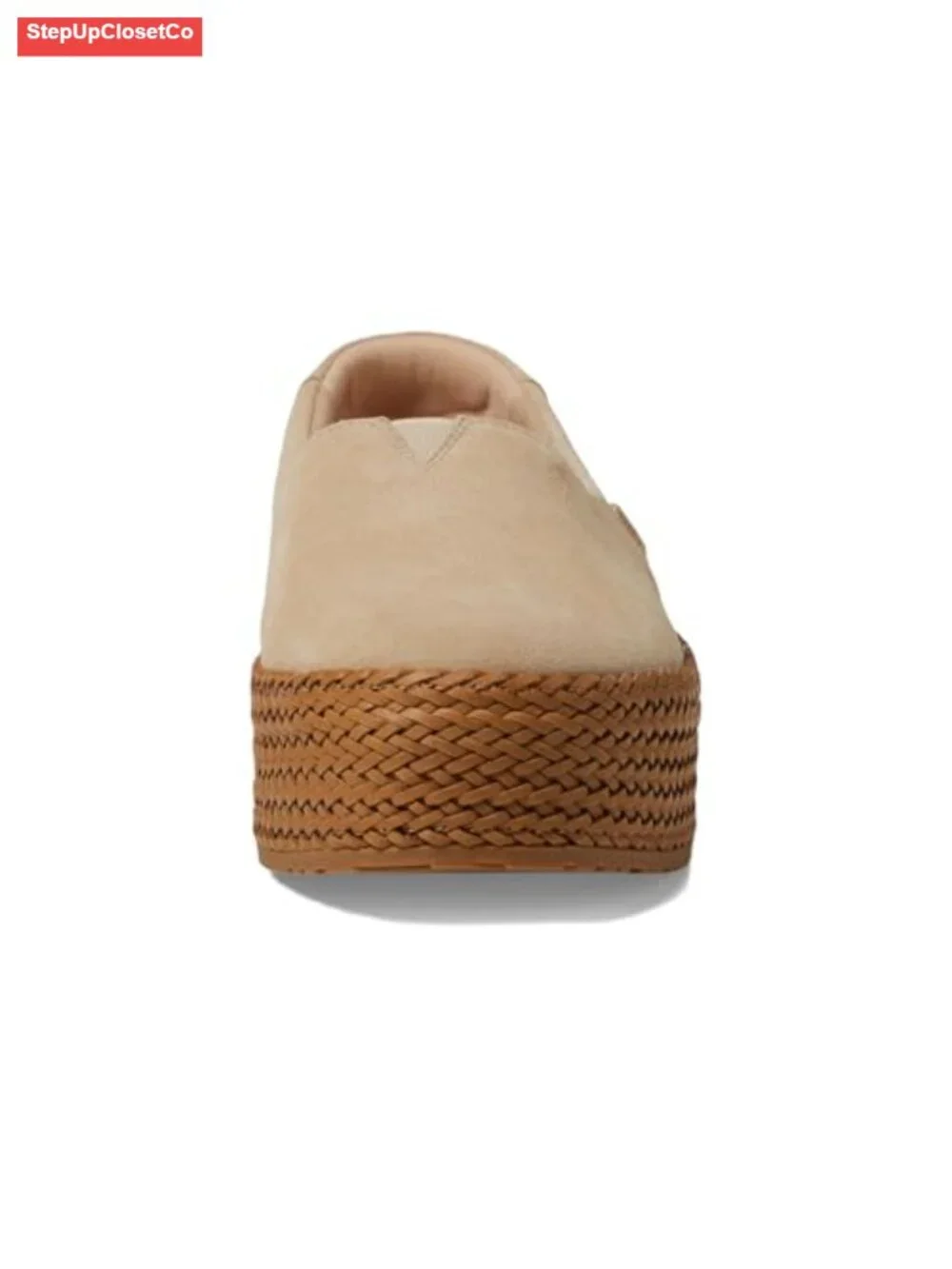 Espadrille Platform Slip-On with Suede Upper and Braid Wrap